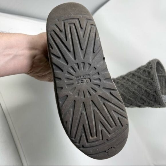 UGG Australia 1000210 Lattice Cardy GRAY Knit 2-Button Boots SIZE 3 - Picture 9 of 16